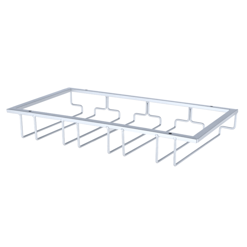 Glazenrek plafond 4 rijen - zilver