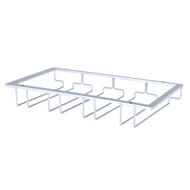 Glazenrek plafond 4 rijen - zilver